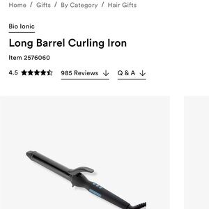 Black Long Barrel Curling Iron 1.25 size